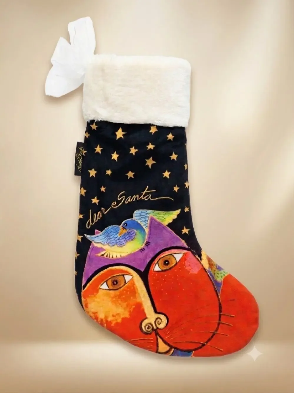 Vintage Laurel Burch Christmas Stocking 